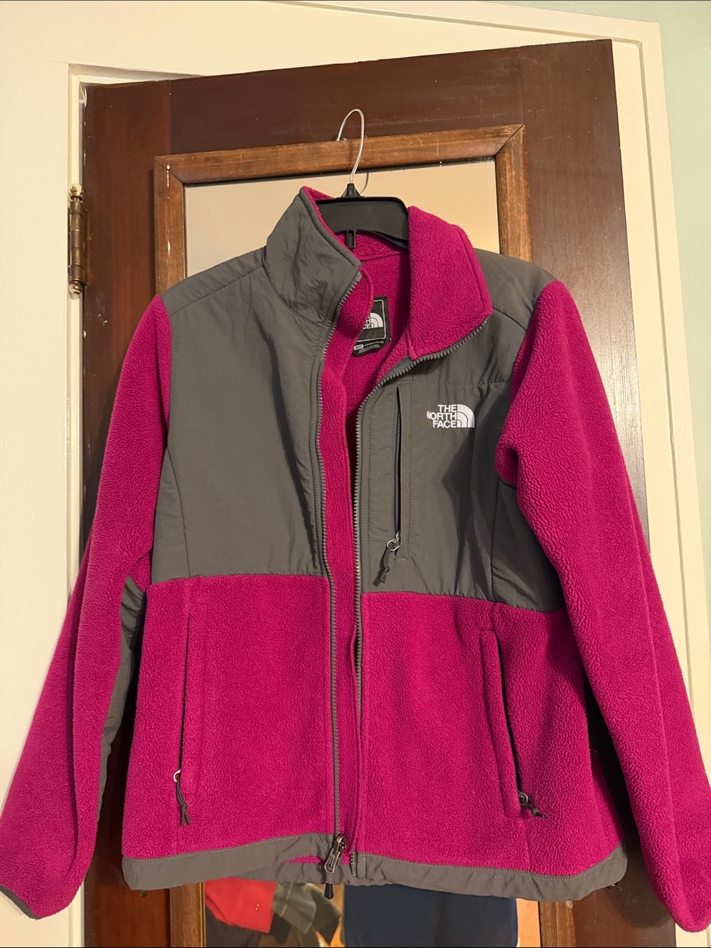 The North Face Women’s Magenta & Gray Teddy Fleece Jacket